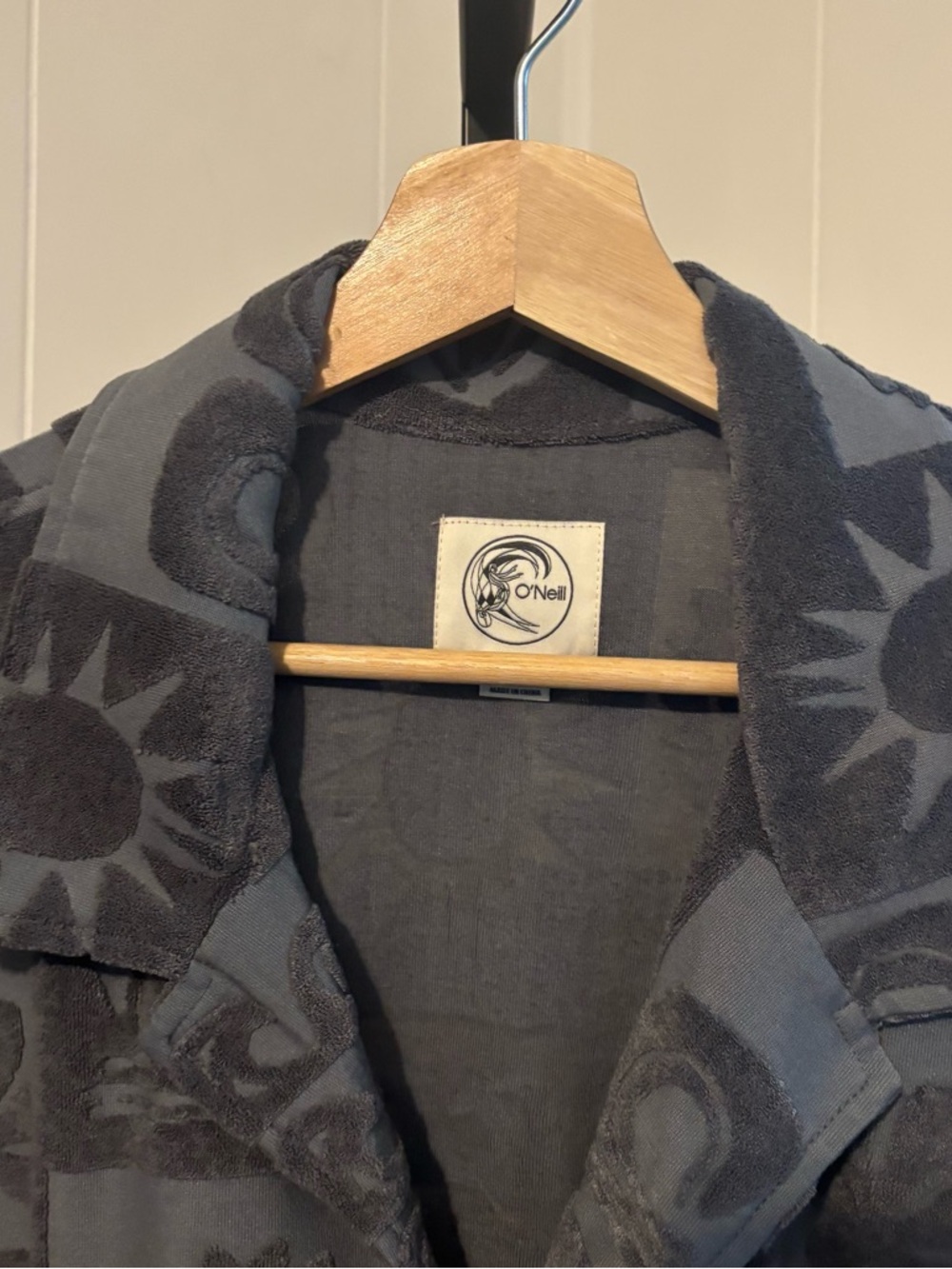 O’Neill O’Riginals Era Jacquard Shirt Gray Camp Collar Mens 3XL NWT